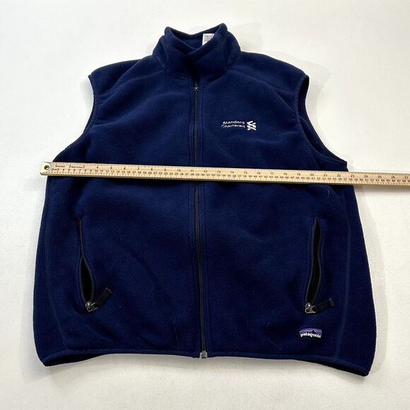 Patagonia Men's Synchilla Fleece Vest Navy Embroidered Logo, Size MEN'S XL - Picture 2 of 5